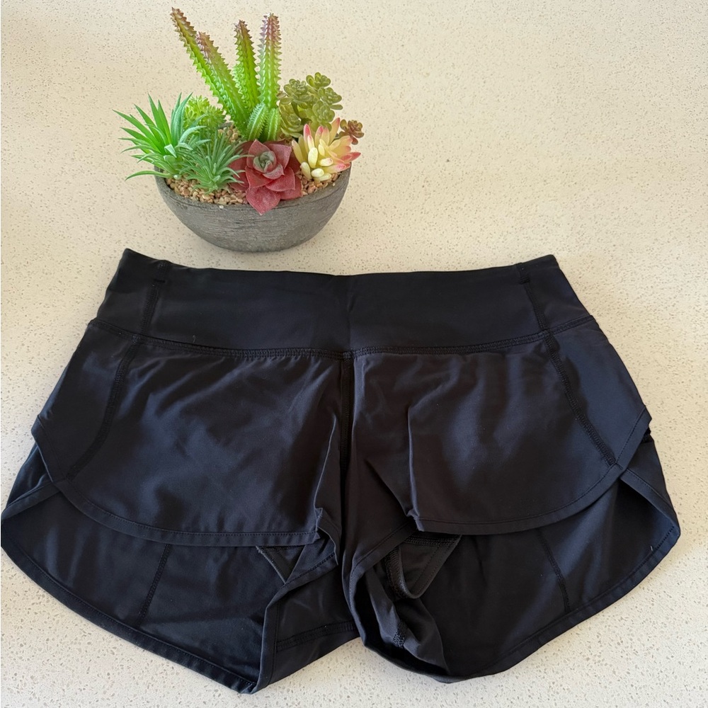 Lululemon solid black speed shorts